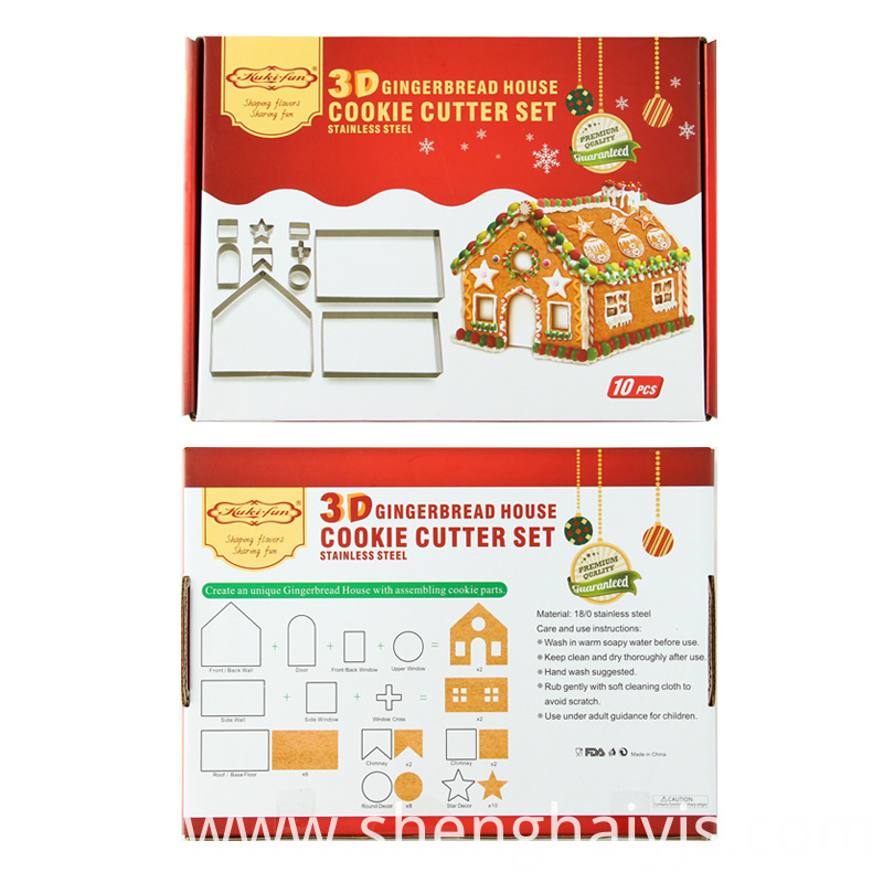 10pcs 3D stainless steel Christmas cookie cutter set 10pcs 3D stainless steel Christmas cookie cutter set